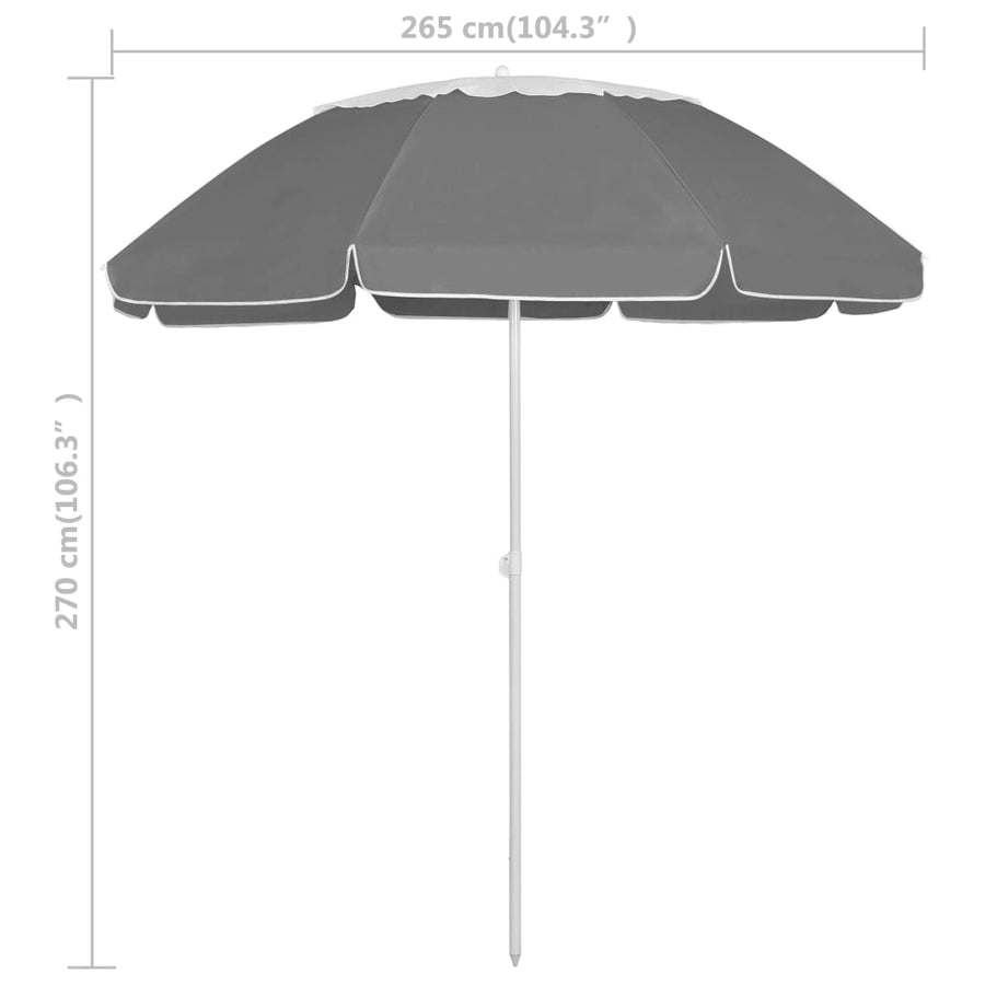 Strandparasol Kleurig 300 cm Antraciet en wit