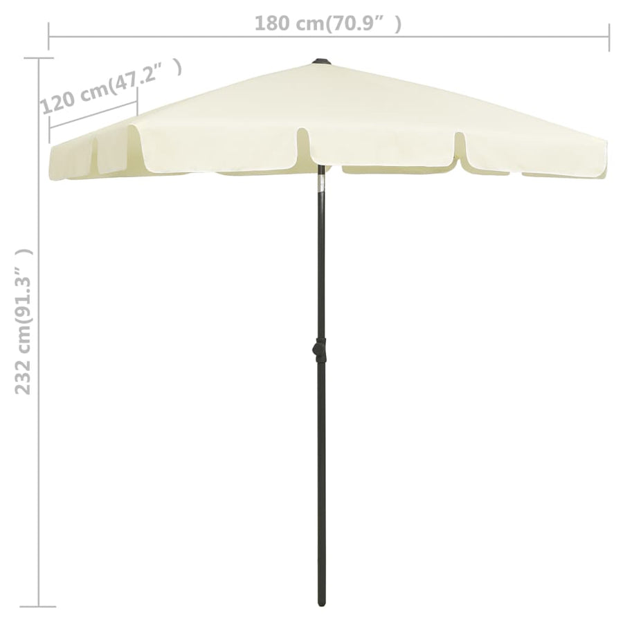 Strandparasol Zandgeel 180 x 120 cm sand yellow
