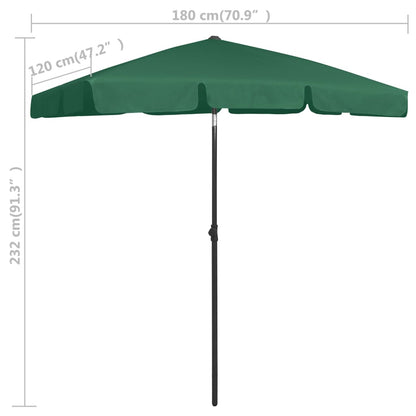 Strandparasol 180x120 cm groen