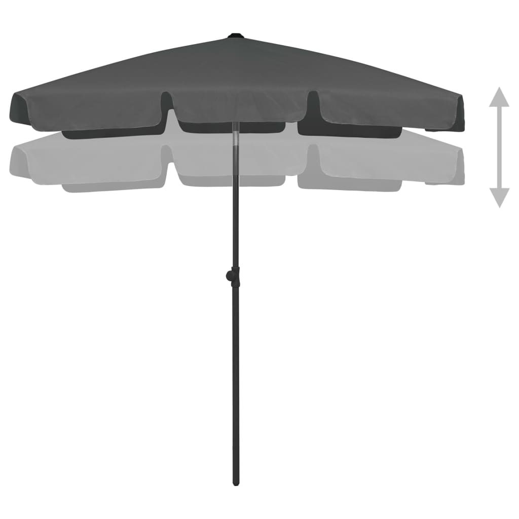 Strandparasol Kleurig 180 x 120 cm Antraciet