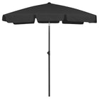 Strandparasol 180x120 cm zwart kantelbaar