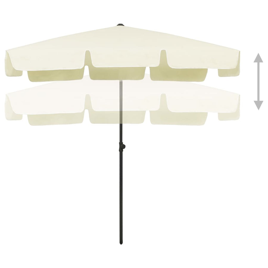 Strandparasol Zandgeel 200 x 125 cm sand yellow