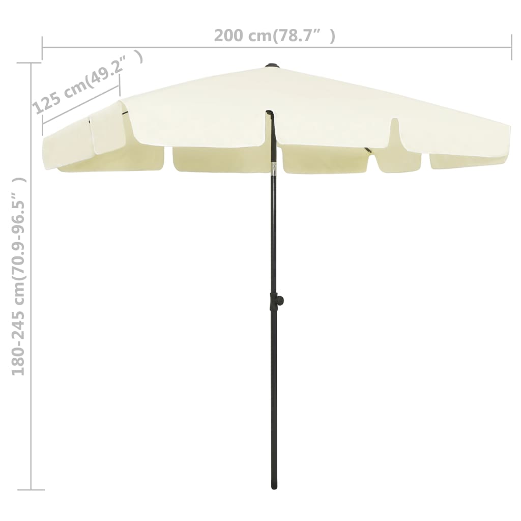 Strandparasol Zandgeel 200 x 125 cm sand yellow