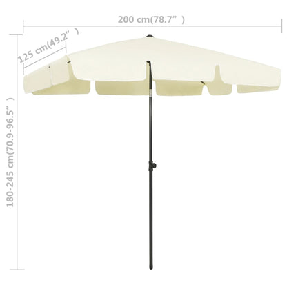 Strandparasol Zandgeel 200 x 125 cm sand yellow