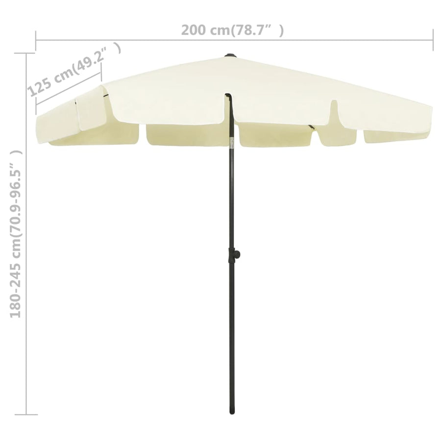 Strandparasol Zandgeel 200 x 125 cm sand yellow