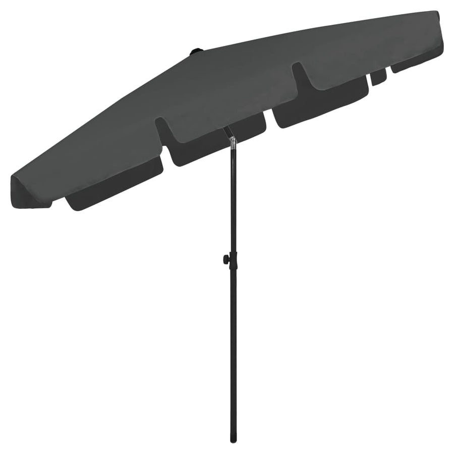 Strandparasol Kleurig 200 x 125 cm Antraciet