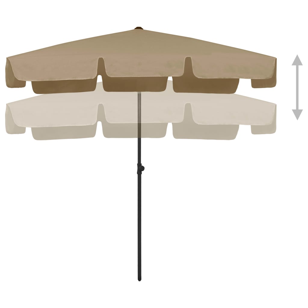 Strandparasol 200 x 125 cm Taupe