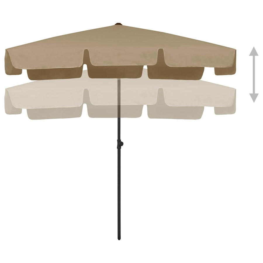 Strandparasol 200 x 125 cm Taupe
