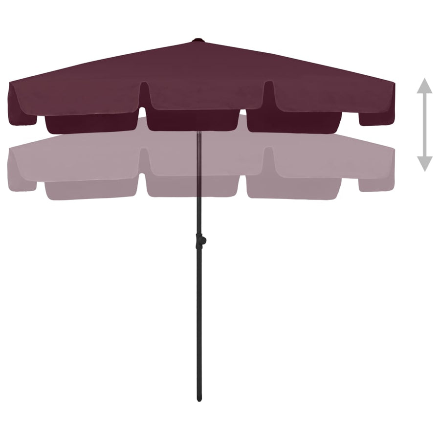 Strandparasol 200 x 125 cm Bordeauxrood