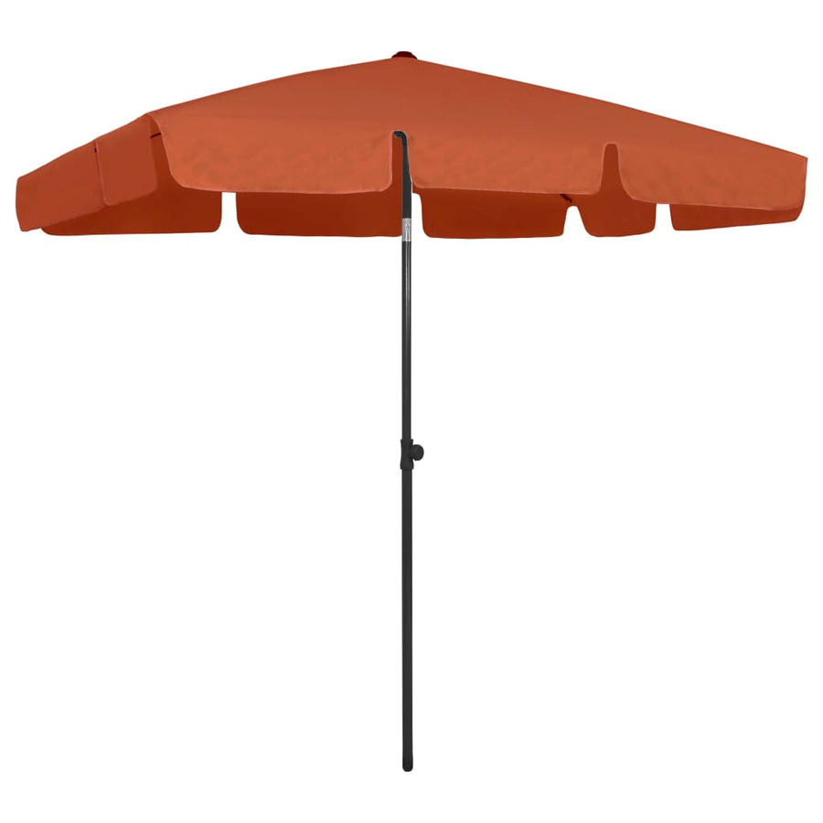 Strandparasol Kleurig 200 x 125 cm Terracotta