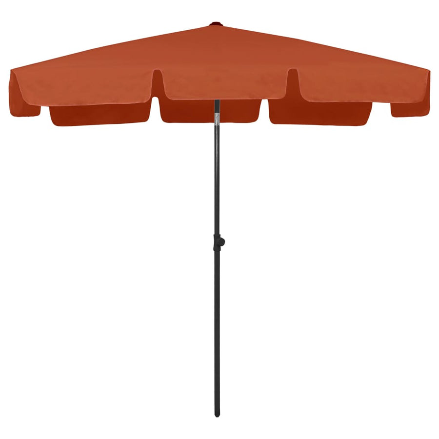Strandparasol Kleurig 200 x 125 cm Terracotta