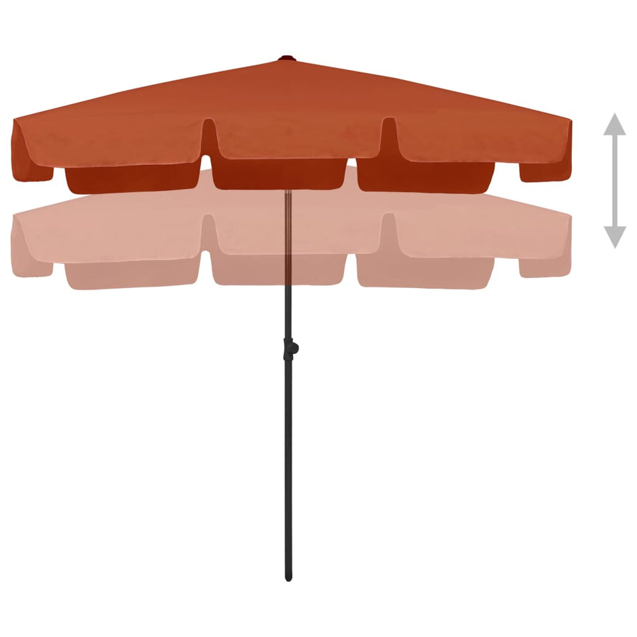 Strandparasol Kleurig 200 x 125 cm Terracotta