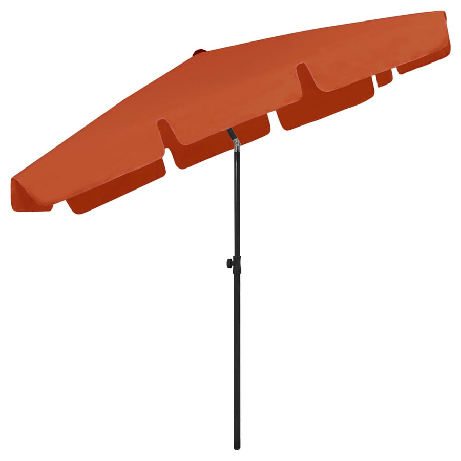 Strandparasol Kleurig 200 x 125 cm Terracotta