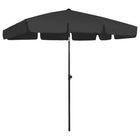 Beach umbrella 200x125 cm black