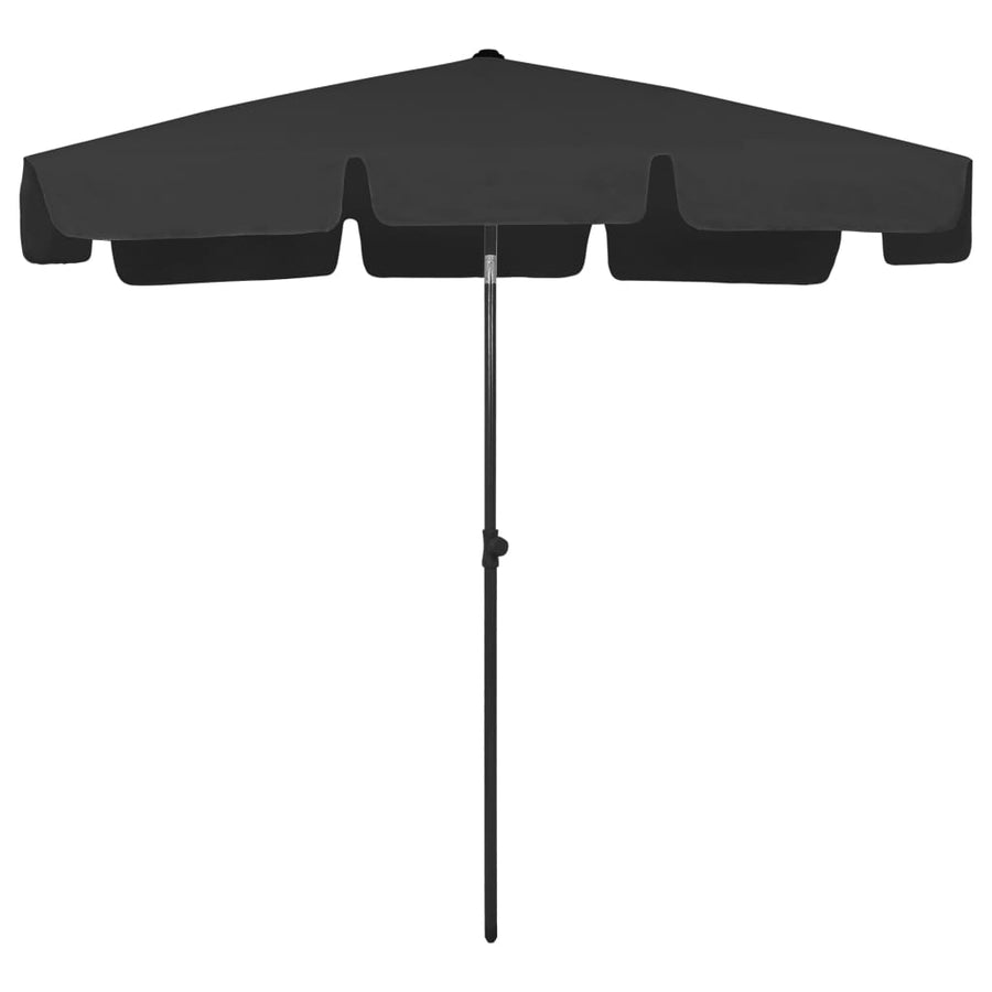Strandparasol 200 x 125 cm Zwart