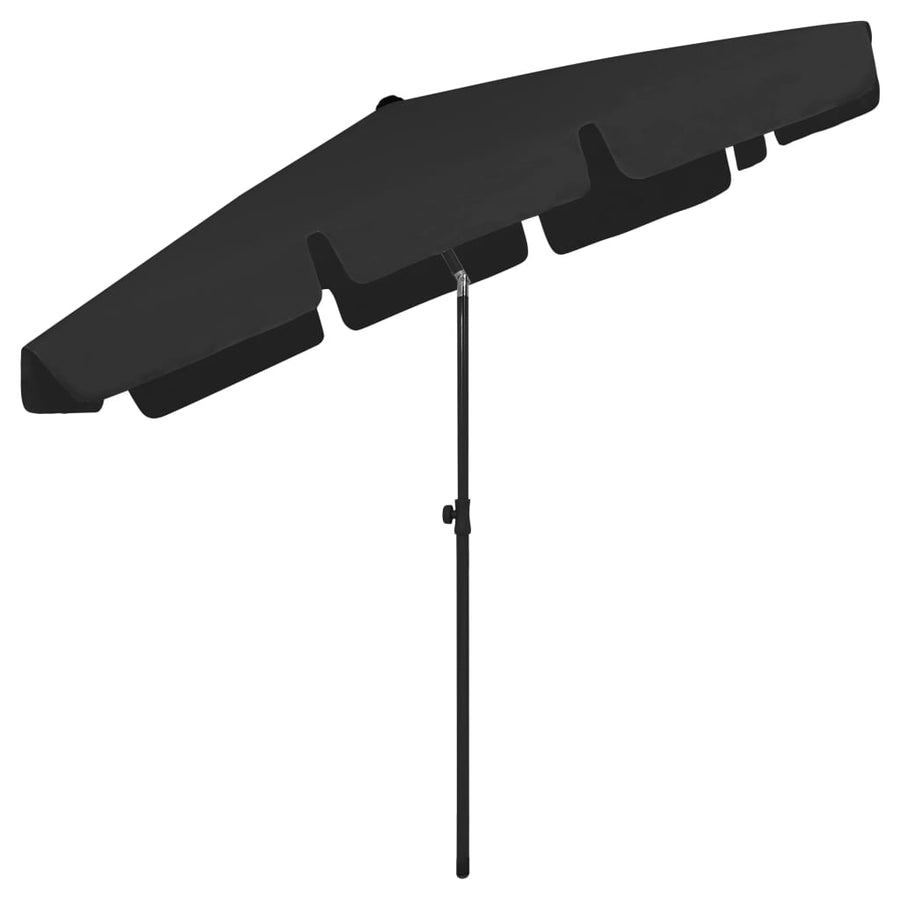 Strandparasol 200 x 125 cm Zwart