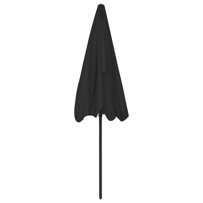 Strandparasol 200 x 125 cm Zwart