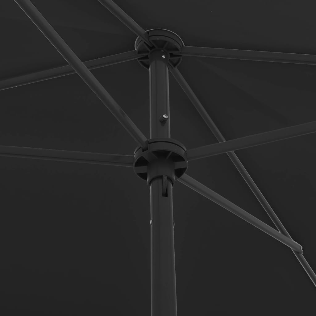 Strandparasol 200 x 125 cm Zwart