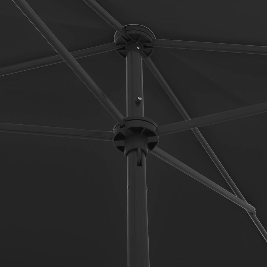 Strandparasol 200 x 125 cm Zwart