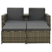 -Delige Loungeset Met Kussens Poly Rattan Grijs