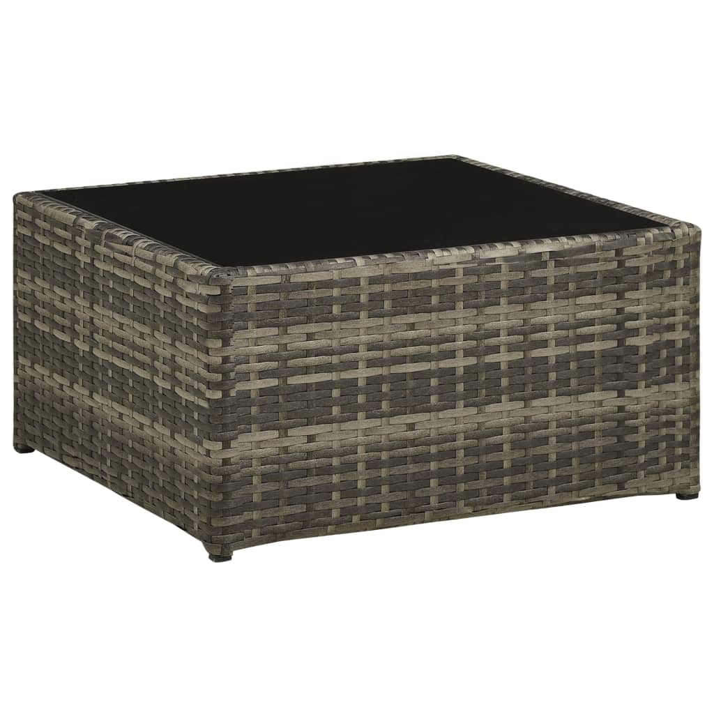 -Delige Loungeset Met Kussens Poly Rattan Grijs