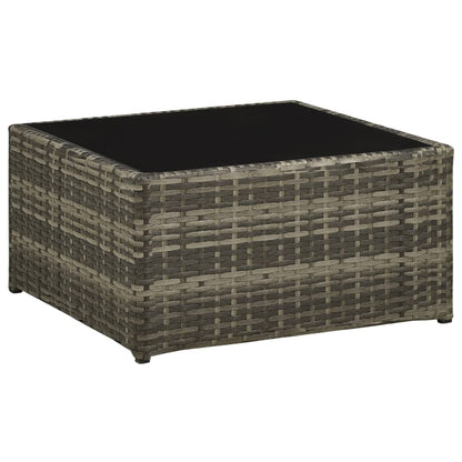 -Delige Loungeset Met Kussens Poly Rattan Grijs