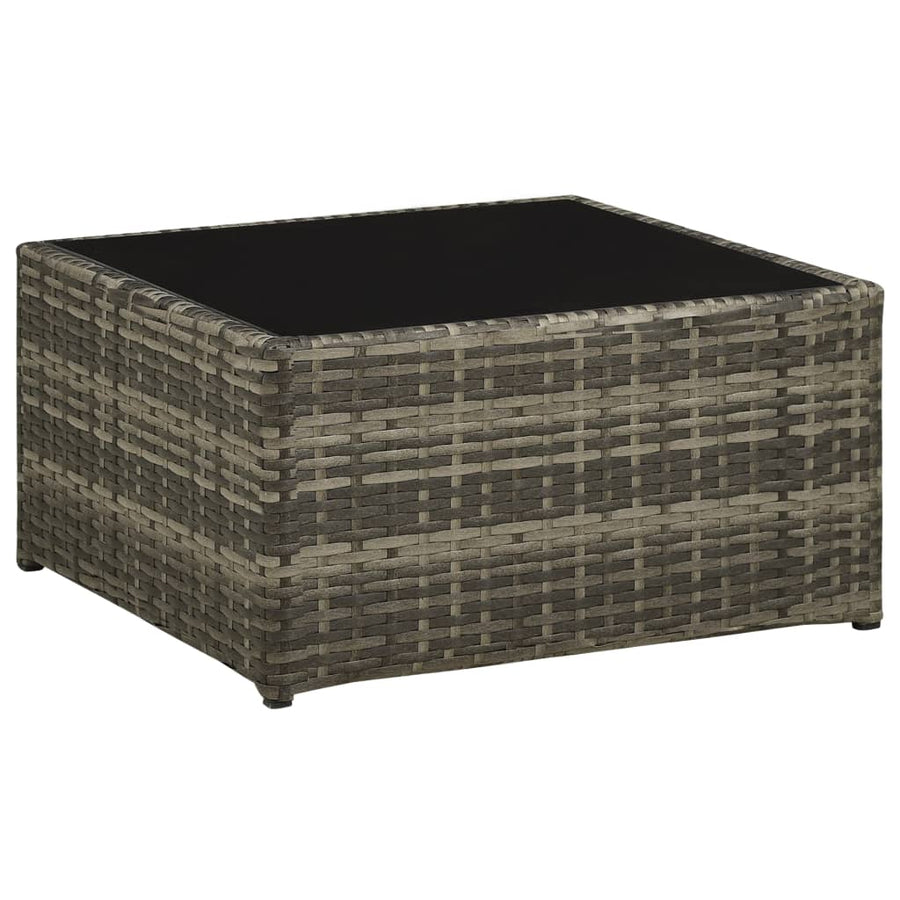 -Delige Loungeset Met Kussens Poly Rattan Grijs