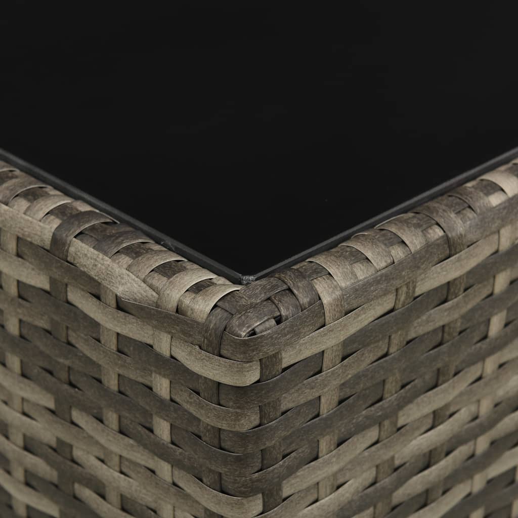 -Delige Loungeset Met Kussens Poly Rattan Grijs