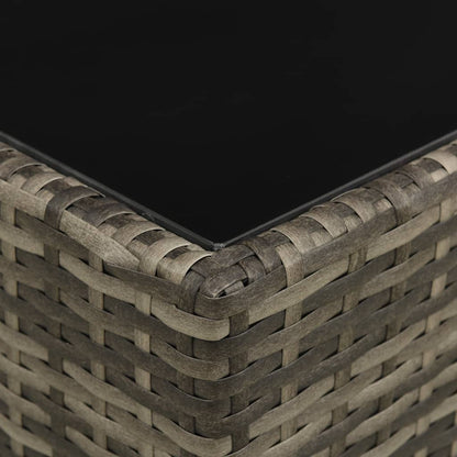 -Delige Loungeset Met Kussens Poly Rattan Grijs