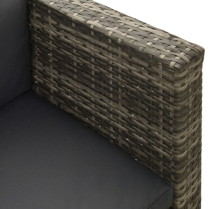 Loungeset Met Kussens Poly Rattan Grijs