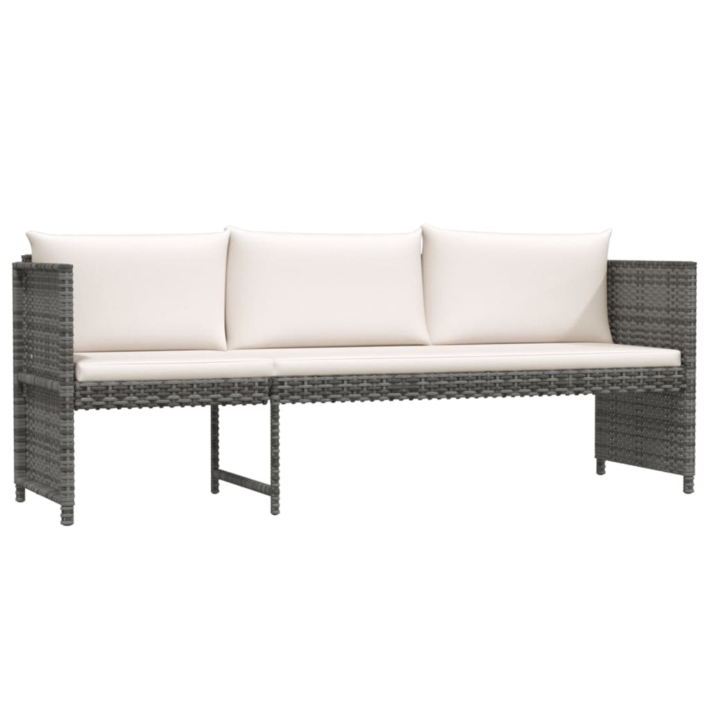 6-Delige Loungeset Met Kussens Poly Rattan Grijs