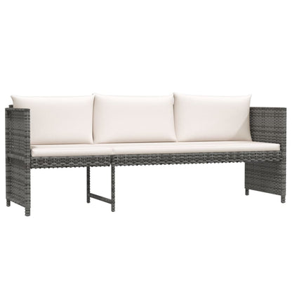 6-Delige Loungeset Met Kussens Poly Rattan Grijs
