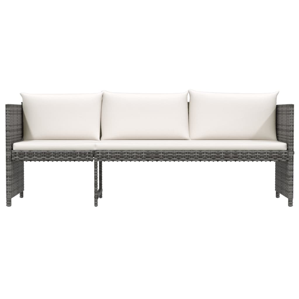 6-Delige Loungeset Met Kussens Poly Rattan Grijs