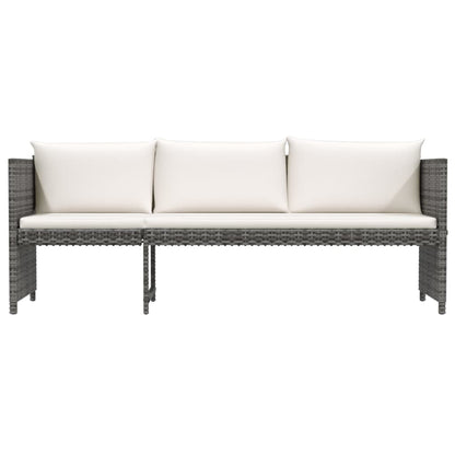 6-Delige Loungeset Met Kussens Poly Rattan Grijs