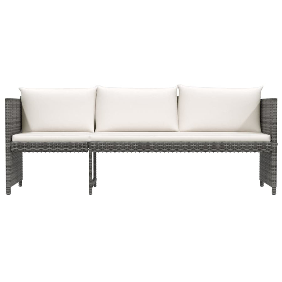 6-Delige Loungeset Met Kussens Poly Rattan Grijs