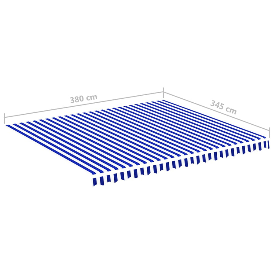 Vervangingsdoek Voor Luifel 4X3,5 M 400 x 350 cm Blauw en wit