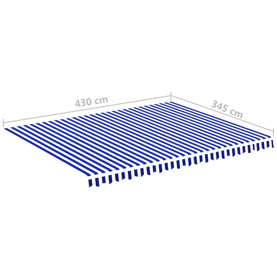 Vervangingsdoek Voor Luifel 4,5X3,5 M 450 x 350 cm Blauw en wit