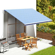 Luifeldoek 4,5x3,5 m blauw wit polyester