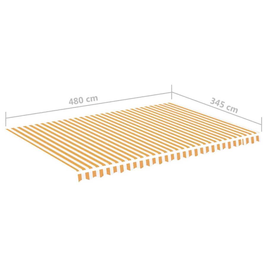 Vervangingsdoek Voor Luifel 5X3,5 M 500 x 350 cm Geel en wit
