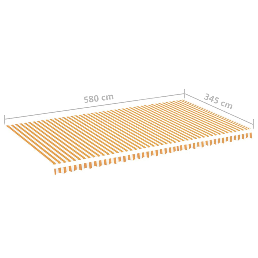 Vervangingsdoek Voor Luifel 6X3,5 M 600 x 350 cm Geel en wit