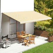 Luifeldoek 6x3,5 m geel wit polyester