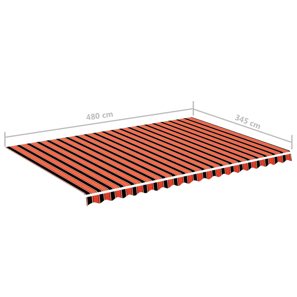 Vervangingsdoek Voor Luifel 5X3,5 M 500 x 350 cm Oranje en bruin
