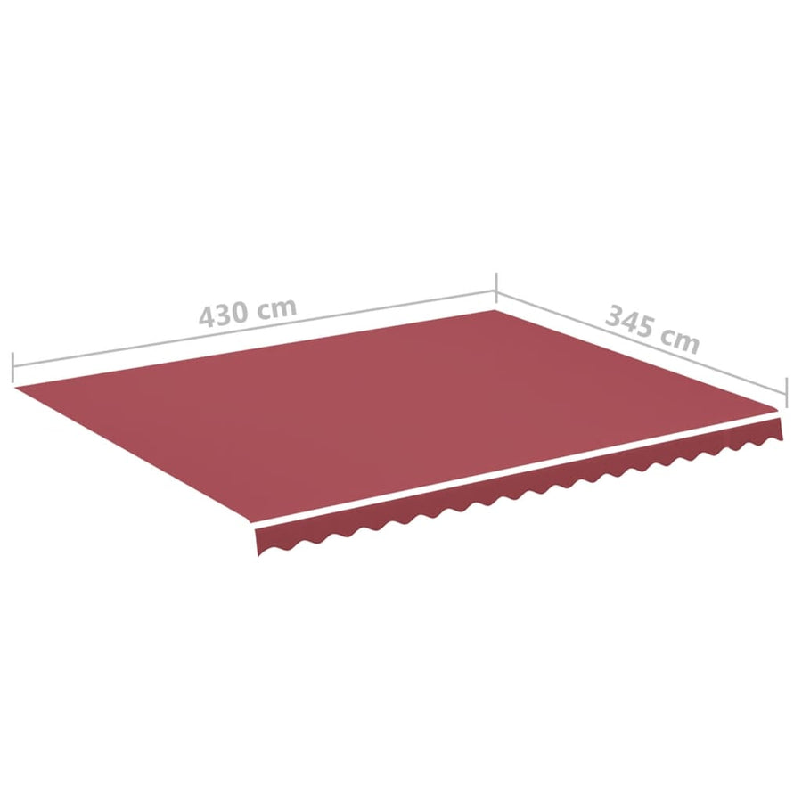 Vervangingsdoek Voor Luifel 4,5X3,5 M Bordeauxrood Wijnrood 450 x 350 cm