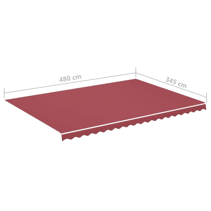 Vervangingsdoek Voor Luifel 5X3,5 M Bordeauxrood Wijnrood 500 x 350 cm