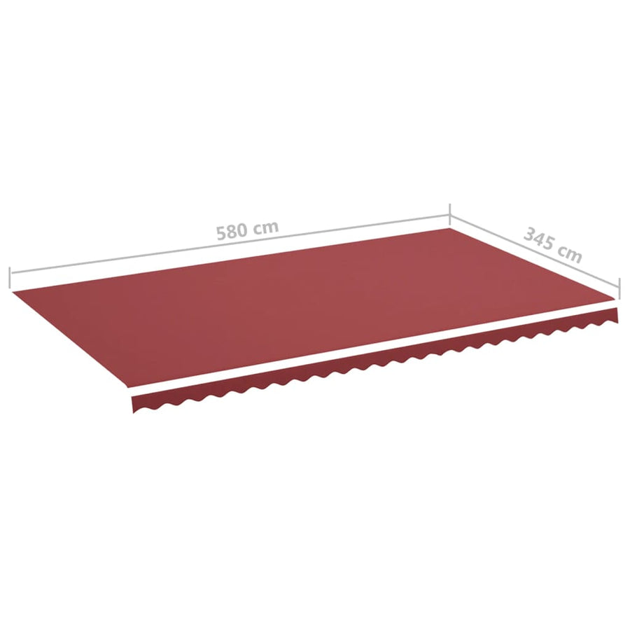 Vervangingsdoek Voor Luifel 6X3,5 M Bordeauxrood Wijnrood 600 x 350 cm