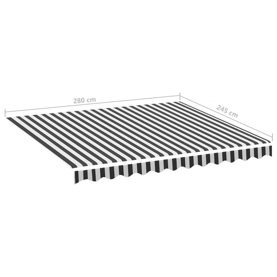 Vervangingsdoek Voor Luifel 3X2,5 M Kleurig En 300 x 250 cm Antraciet en wit