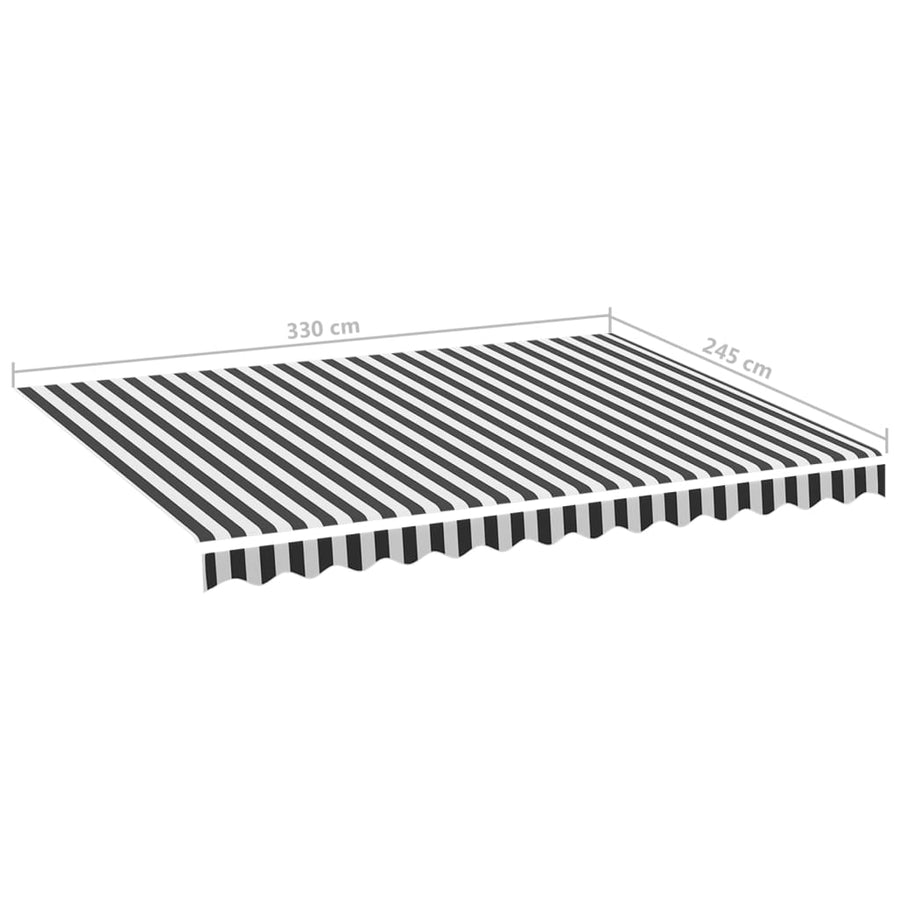 Vervangingsdoek Voor Luifel 3,5X2,5 M Kleurig En 350 x 250 cm Antraciet en wit