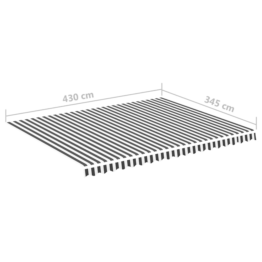 Vervangingsdoek Voor Luifel 4,5X3,5 M Kleurig En 450 x 350 cm Antraciet en wit