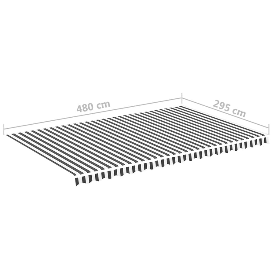 Vervangingsdoek Voor Luifel 5X3 M Kleurig En 500 x 300 cm Antraciet en wit