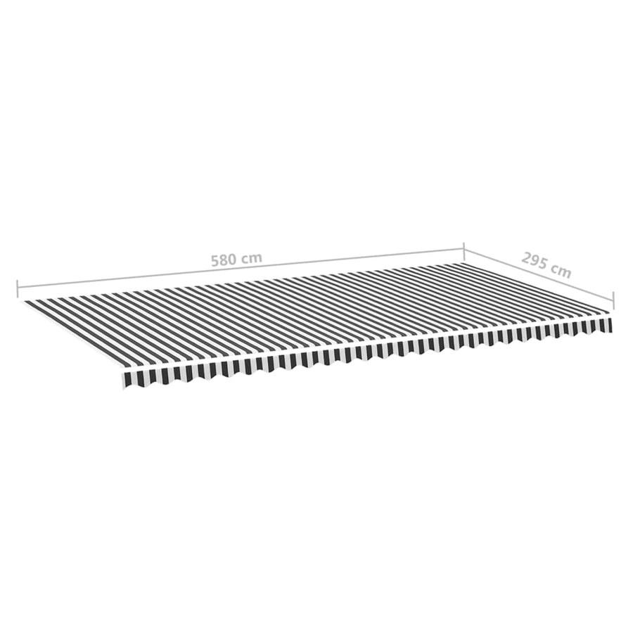 Vervangingsdoek Voor Luifel 6X3 M Kleurig En 600 x 300 cm Antraciet en wit